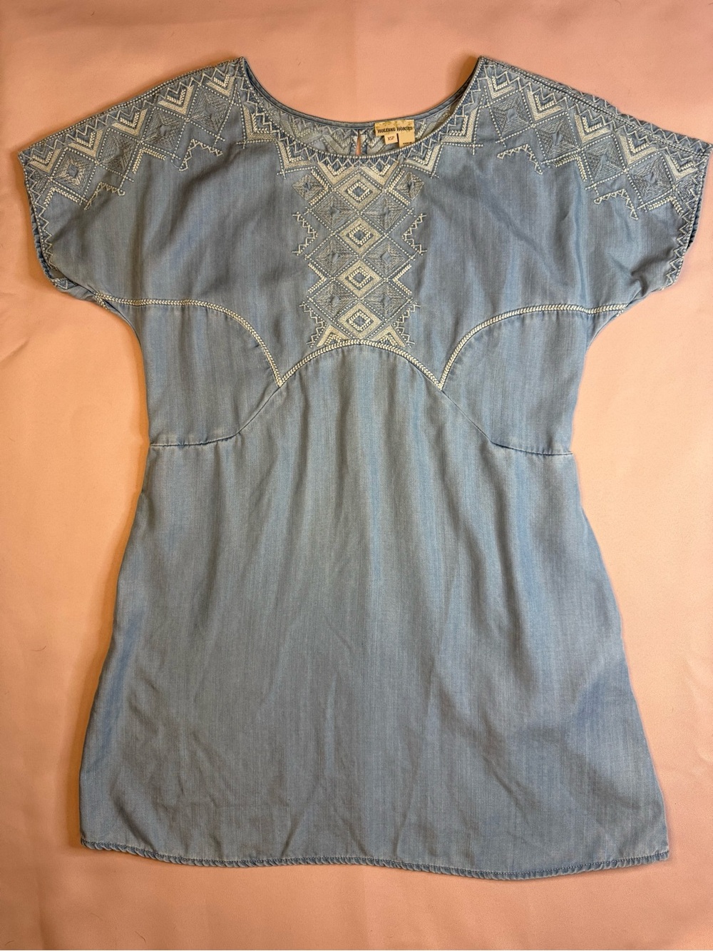 Holding Horses for Anthropologie - Chambray Embroidered Tunic Dress - Size XSP
